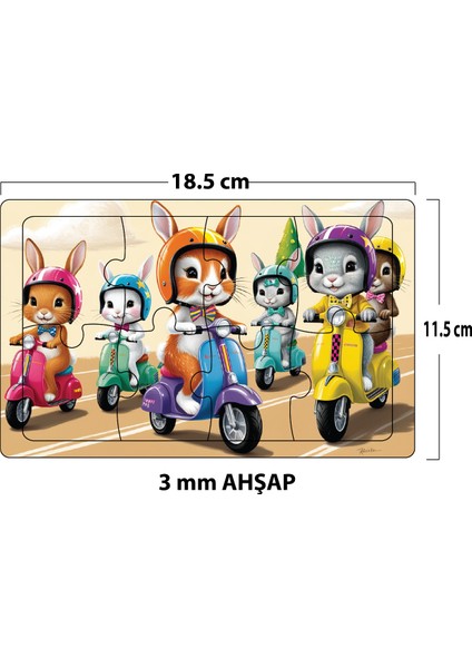 6 Model 6 Parçalı Ahşap Yap Boz Puzzle Set 3