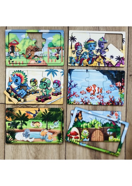 6 Model 6 Parçalı Ahşap Yap Boz Puzzle Set2