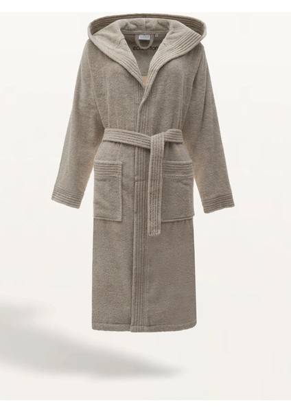 Ecosoft Yeni Kadın Bej Organik Pamuk Bornoz M