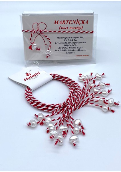 10’lu inci Kalpli Yılbaşı Hediyelik Kartlı Jelatinli Marteniçka Bilekliği Seti
