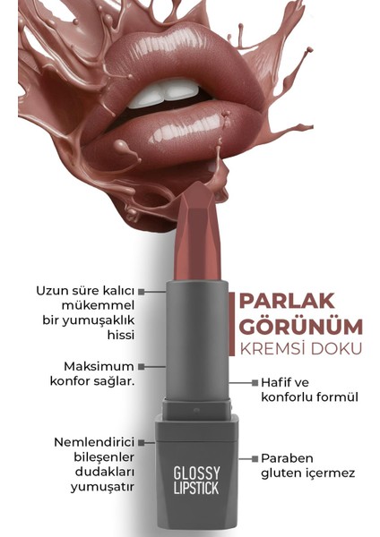 311 Milky Cocoa Parlak Ruj - Nemlendirici Etkili Pürüzsüz Dudak Görünümü - Glossy Lipstick