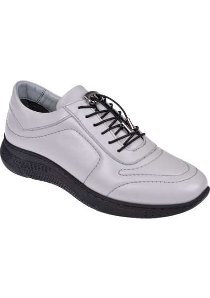 Hakiki Deri Comfort Kadın Ayakkabı YNA-1185 Açık Gri