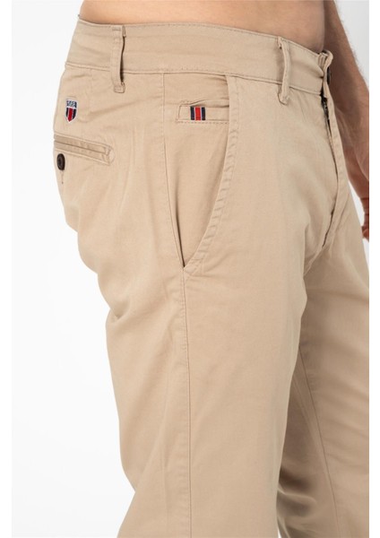 Erkek Rahat Kesim Normal Bel Düz Paça 5 Cepli Gabardin Dokuma Esnek Kumaş Chıno Pantolon Sıena Kum Beji B03.241.497 modelleri