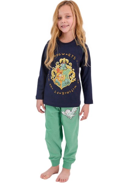 Harry Potter Kız Çocuk Lacivert Pijama Takımı 1414
