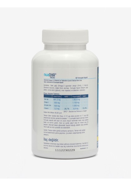 Nuadha 500 Omega-3 Içeren Gıda Takviyesi 60 Kapsül