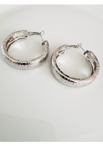 Silver Renk Halka Küpe modelleri