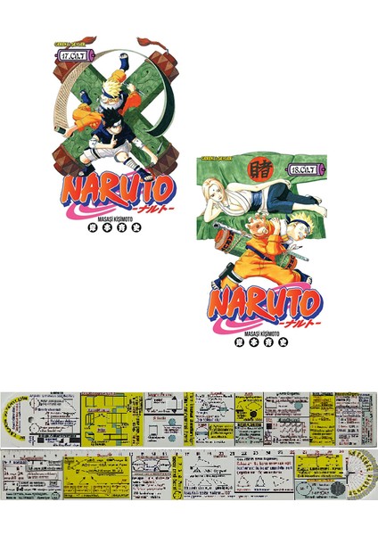Naruto 17-18. Ciltler Manga Seti + Mat. Öğreten Cetvel
