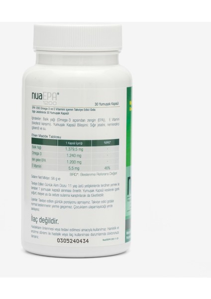 1200 Omega-3 İçeren Gıda Takviyesi 30 Kapsül