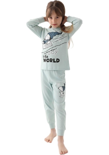Snoopy Kız Çocuk Yeşil Pijama Takımı 1613 fiyatları