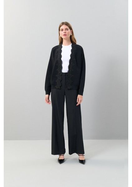 İşleme Detaylı Triko Hırka Siyah K2571021_001 modelleri