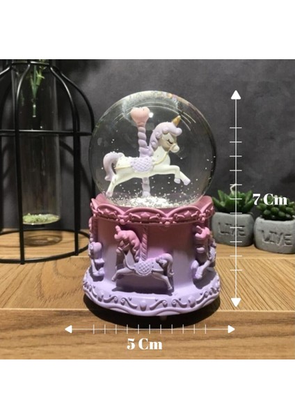 Dekoratif Mini Kar Küresi Unicorn (7CMX5CM)