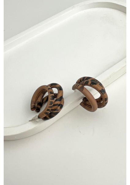 Çoklu Görünümlü Leopar Halka Küpe (2cm)