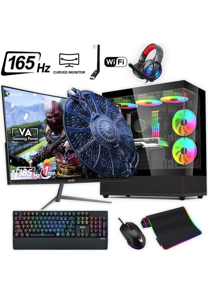 Ventus 504 x I5-10400F 32GB 1tb M.2 Nvme Rtx 3060 8gb 24" 165 Hz Oyuncu Masaüstü Bilgisayarı