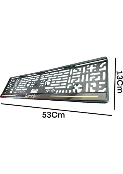 2 Adet Plastik Tuning Yazılı Plaka Altlığı Geçme Plakalık 53CMX13CM Standart Uzun Tip