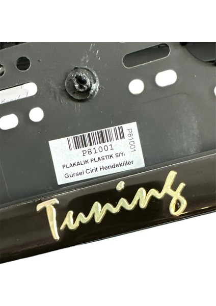 2 Adet Plastik Tuning Yazılı Plaka Altlığı Geçme Plakalık 53CMX13CM Standart Uzun Tip