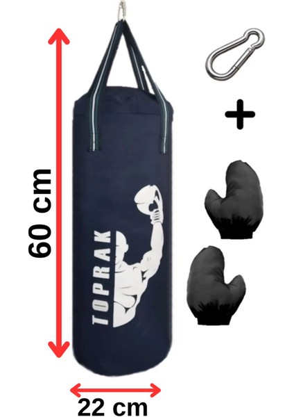 8-13 Yaş Arasına Uygun 60X22 cm Boks Torbası Eldiven ve Askı Aparatıyla Beraber