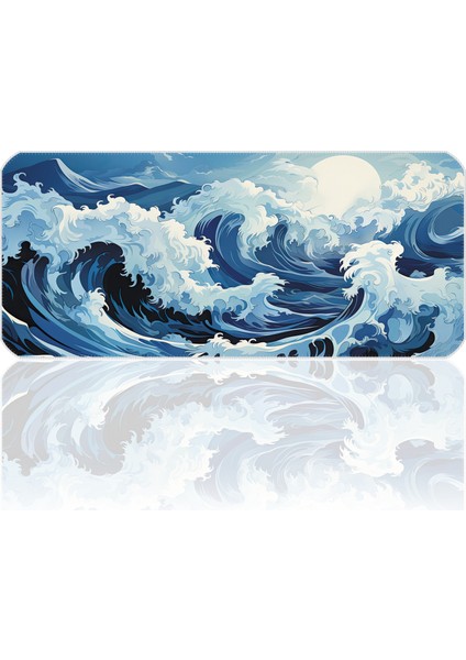 70X30 Ocean Storm Ilyuka MP147030 Büyük Boy Xl Gaming Mousepad Dikişli Kenar Kaymaz Taban 70X30CM