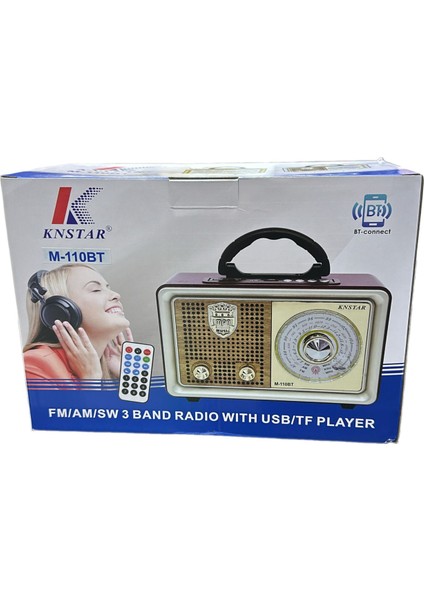 M-110BT Şarjlı Nostaljik Bluetooth Fm Radyo Usb/sd/mp3