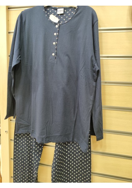 %100 Pamuk Uzun Kol Kadın Pijama Takım 14715