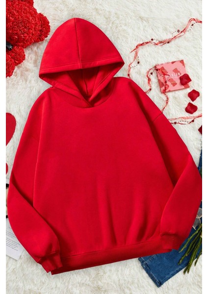 More Love Baskılı Pamuklu Oversize Sweatshirt modelleri
