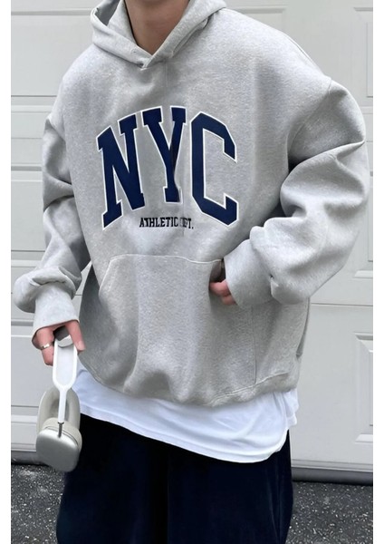 Uygun Tarz Nyc Baskılı Pamuklu Oversize Sweatshirt fiyatları