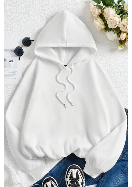 More Love Baskılı Pamuklu Oversize Sweatshirt modelleri