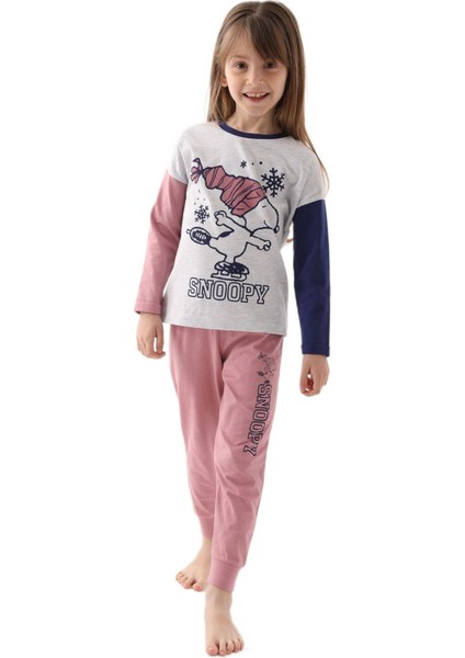 Snoopy Kız Çocuk Karmelanj Pijama Takımı 1615