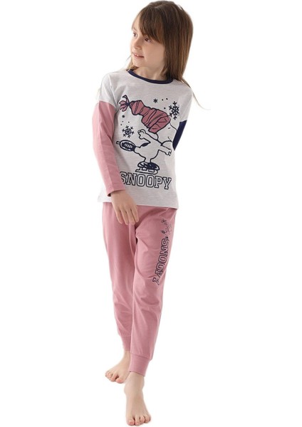 Snoopy Kız Çocuk Karmelanj Pijama Takımı 1615 modelleri