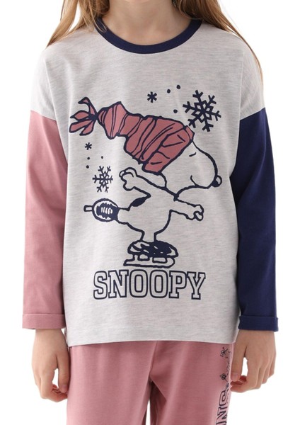 Snoopy Kız Çocuk Karmelanj Pijama Takımı 1615 fırsatları