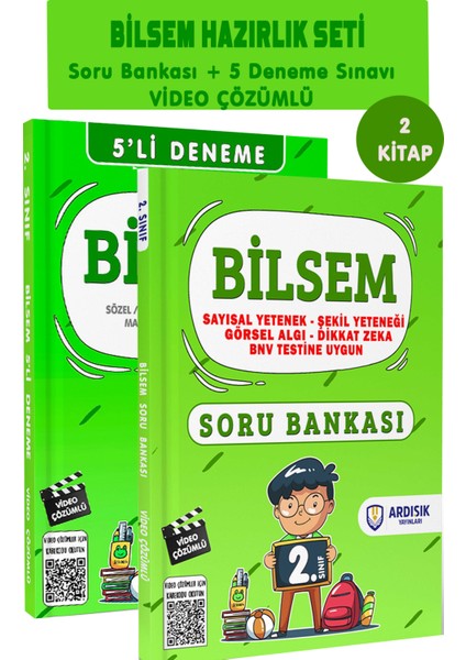 2. Sınıf Bilsem Soru Bankası ve Deneme Sınavı Tamamı Video Çözümlü 2 Kitap Set