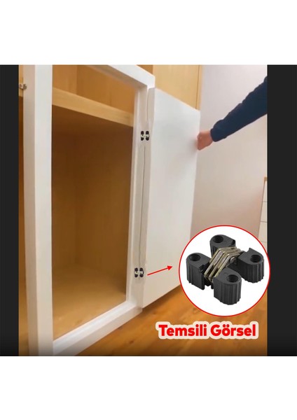 Siyah Gizli Gömme Plastik Menteşe 2 Adet Dolap Kapak Mobilya Katlanır Masa Menteşesi Sol Sağ Uyumlu