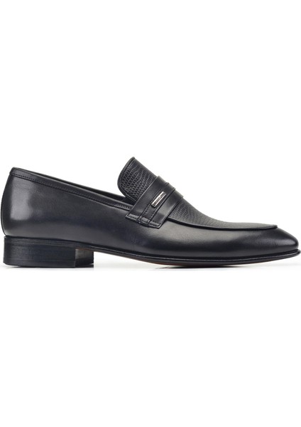Siyah Klasik Loafer Kösele Erkek Ayakkabı -31572-