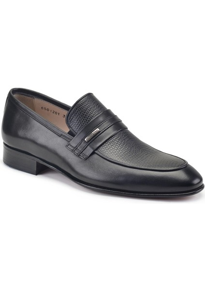 Siyah Klasik Loafer Kösele Erkek Ayakkabı -31572-