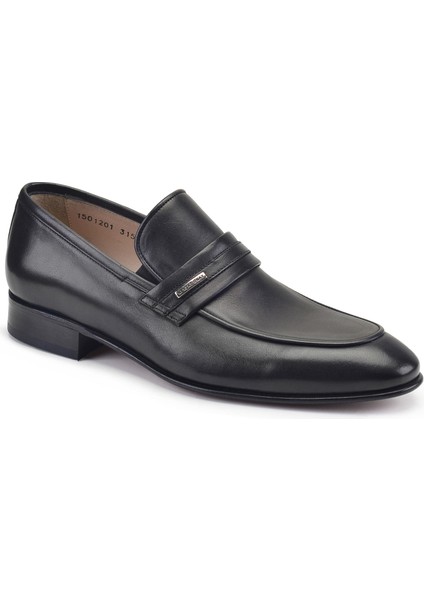 Siyah Klasik Loafer Kösele Erkek Ayakkabı -31571-