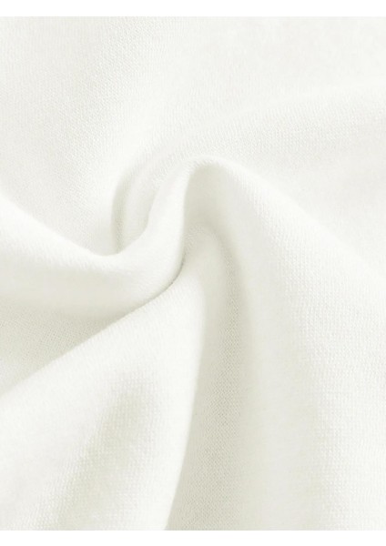 Oversize Bisiklet Yaka Basic Three Love Baskılı Sweatshirt - Ekru fırsatları