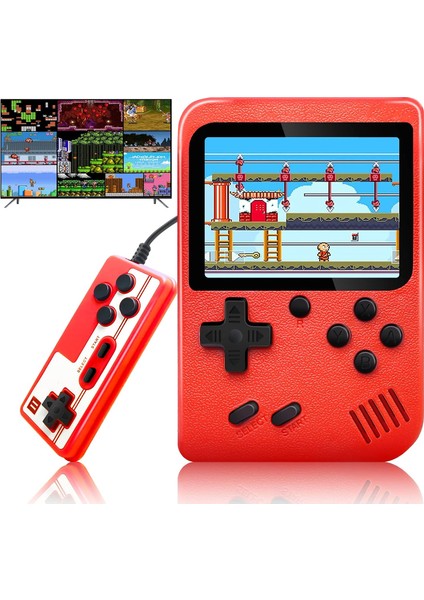 Retro Gameboy Oyun Konsolu Mini Atari 2 Oyunculu Çocuklar, Yetişkinler Için Kırmızı