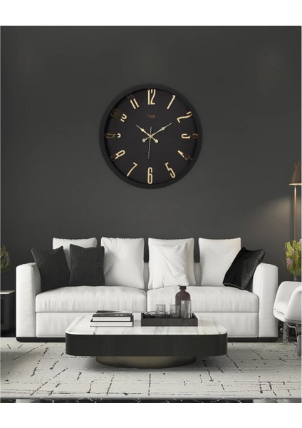 Siyah Modern Pleksi Büyük Boy Duvar Saati 40X40 cm fırsatları