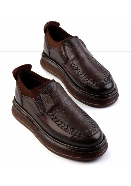 Kahve Kahve Antik Hakiki Deri Erkek Casual Ayakkabı E01194007941