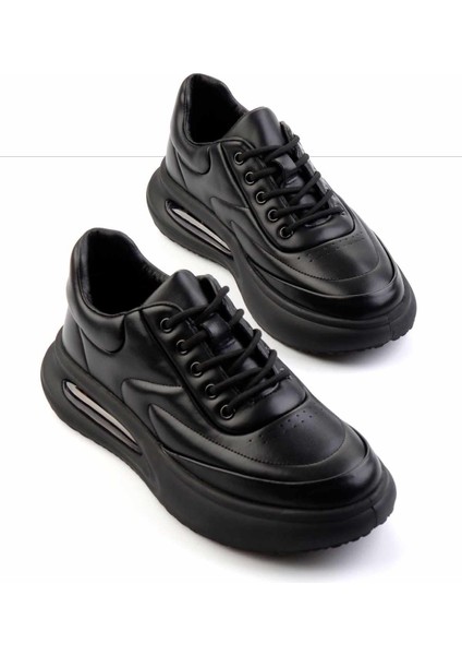 Siyah Deri Erkek Sneaker E01185052803
