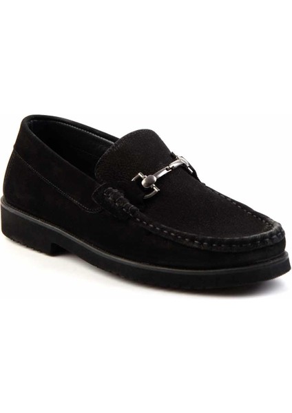 Siyah Nubuk Deri Erkek Loafer Ayakkabı E01194031501 modelleri