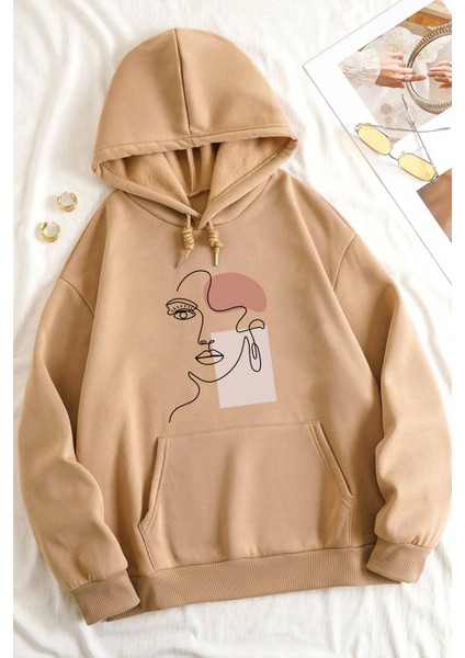 Silüet Baskılı Oversize Sweatshirt