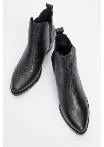 Dovena Siyah Floter Deri Lastikli Kadın Topuklu Bot fiyatları