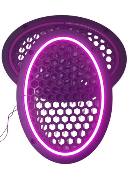 Damla Oval Neon LED Işıklı Midrange Hoparlör Kapağı Mor fiyatları