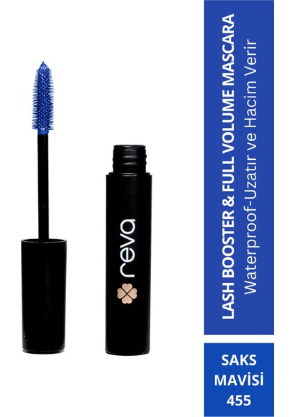 Lash Booster & Full Volume Color Mascara -Tam Hacim & Uzatan Renkli Maskara Sax Mavisi 455