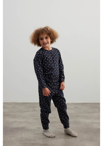 Erkek Çocuk Pamuklu Uzun Kollu Pijama Takımı