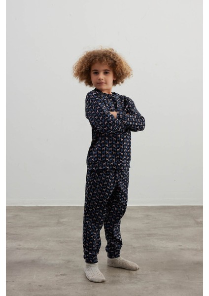 Erkek Çocuk Pamuklu Uzun Kollu Pijama Takımı modelleri