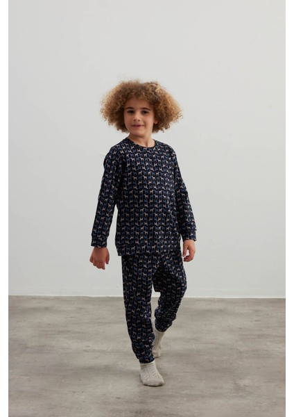 Erkek Çocuk Pamuklu Uzun Kollu Pijama Takımı fırsatları