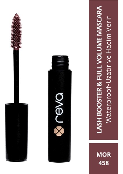 Lash Booster & Full Volume Color Mascara -Tam Hacim & Uzatan Renkli Maskara Mor 458