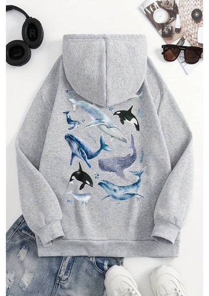 Whales Baskılı Oversize Sweatshirt fiyatları