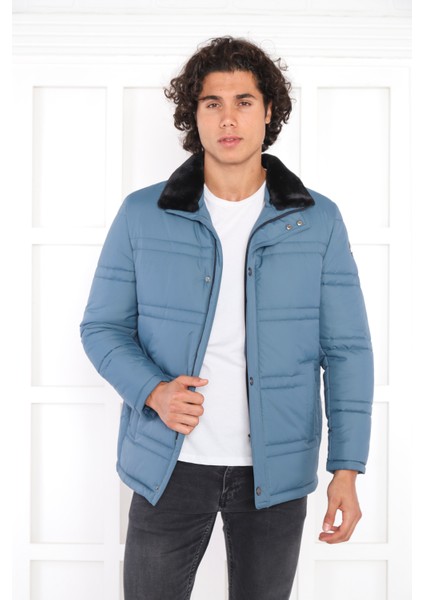 Moda Kapitone Çıkma Yakalı Kışlık Kaban Mont